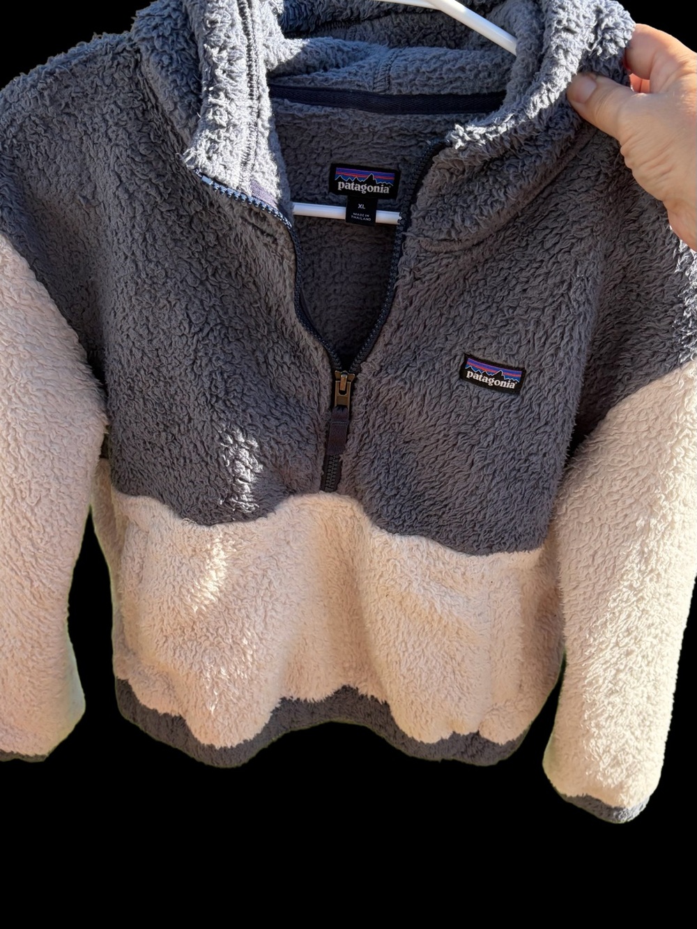 Patagonia High Pile Fleece Hooded Quarter Zip Youth XL 65445